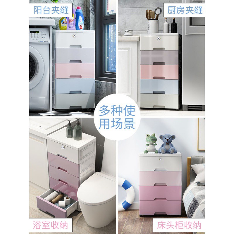 加厚收纳柜抽屉式鞋柜多层整理箱盒婴儿童宝宝衣柜多功能储物柜子收纳柜 三维工匠高清大图