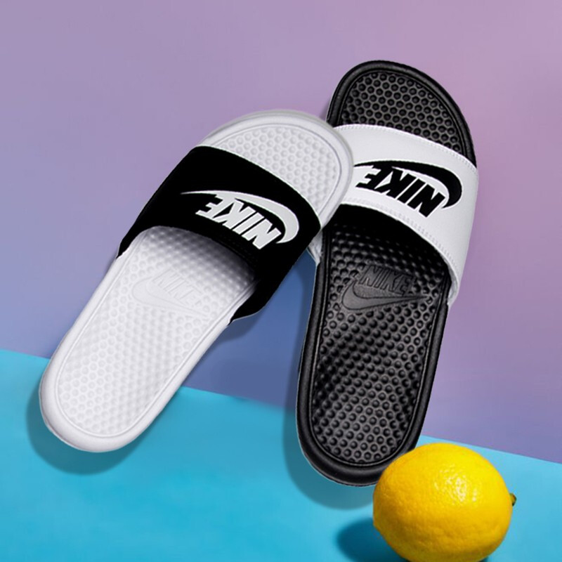 nike耐克男鞋2020新款拖鞋新款黑白情侣鸳鸯休闲运动沙滩凉鞋818736