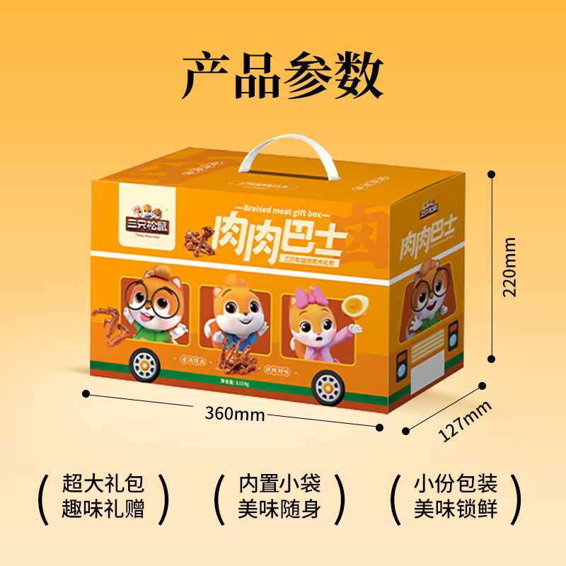 三只松鼠肉肉巴士红款1008g(特价)高清大图