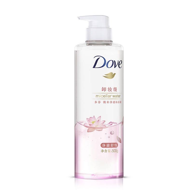 多芬(Dove)微米净透沐浴露净澈舒缓 500G[联合利华]卸除防晒粉底身体高光乳 深层清洁排浊清爽焕肤