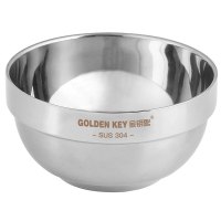金钥匙(GOLDEN KEY) GK-140K 304不锈钢碗 至尚14cm双层加厚隔热 耐摔耐用 成人饭碗