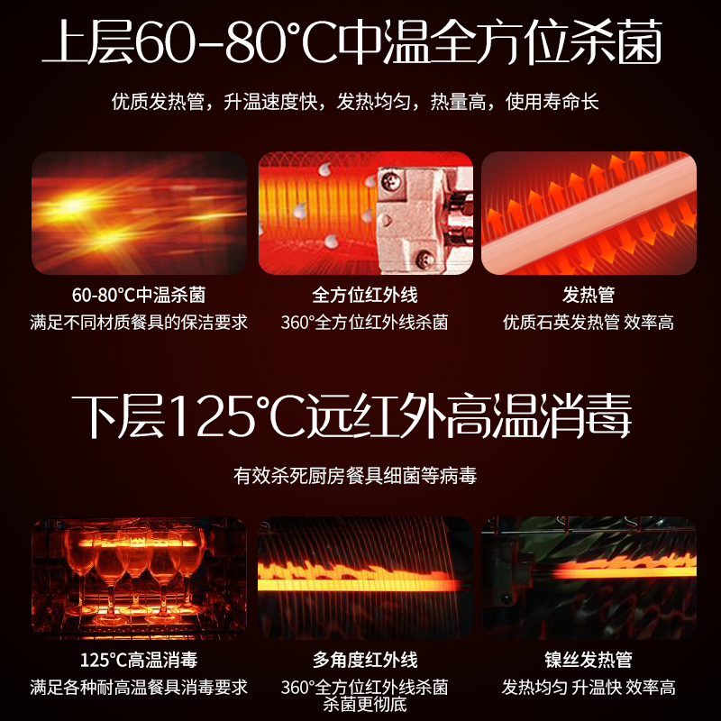 喜儿 (xier)ZTP198-X01 消毒柜 消毒碗柜 厨房商用立式消毒柜家用(不提供安装)