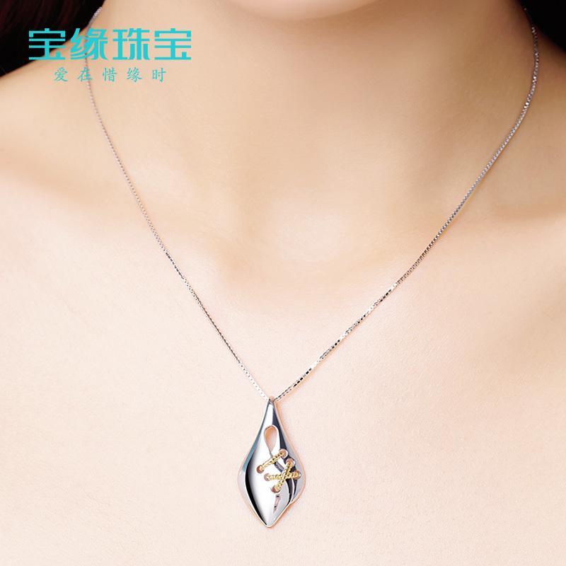[水乡情坠]手工制作短款素银简约锁骨链 时尚925银项链女 个性坠送女朋友七夕情人节礼物