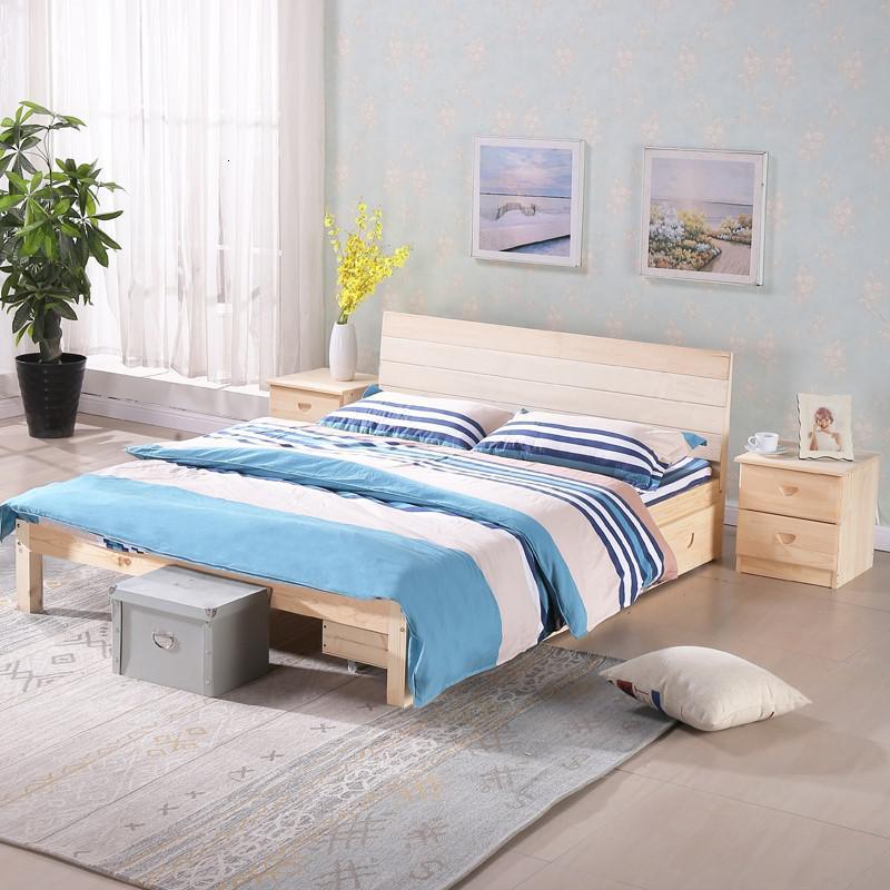 全实木床现代简约18米闪电客卧室经济型松木床12m出租房简易15双人床