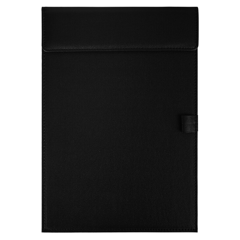 得力(deli) A4磁吸皮质会议板夹 书写夹板报告夹写字垫板办公用品 带笔插位 黑色高清大图