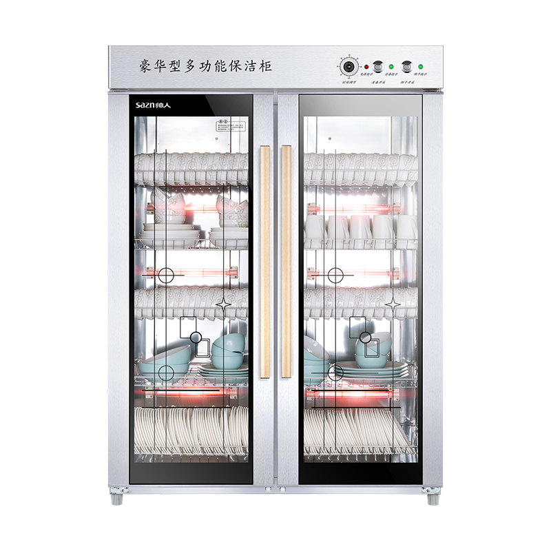 帅人(sazn) 910L-A83不锈钢910升商用大容量对开门消毒柜 餐具碗筷杯子消毒 家用厨房立式消毒柜中温烘干