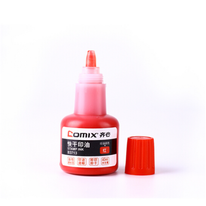 齐心(comix) B3713红色快干印油40ml 5瓶装 SQ
