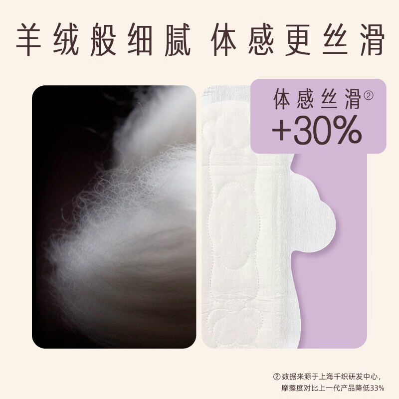 她研社(Herlab) 奶滑小方棉柔卫生巾 夜用290mm*6片*7包42片高清大图