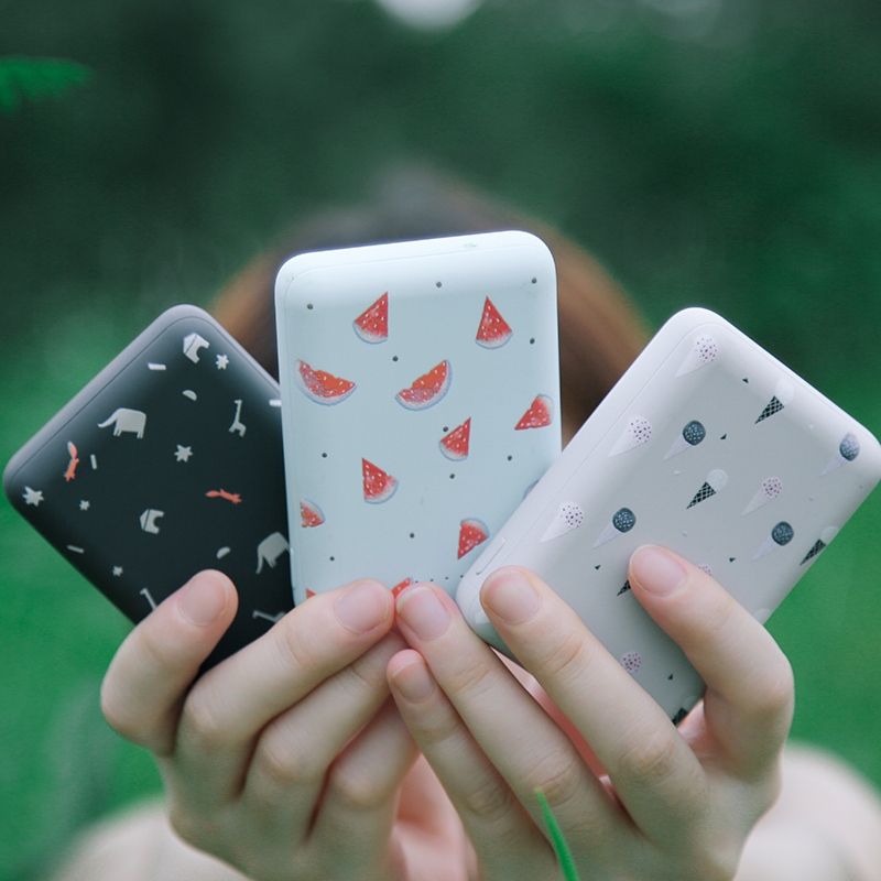 冇心小物系列10000毫安移动电源超薄小巧便携大容量女生可爱创意迷你型充T-25-西瓜密