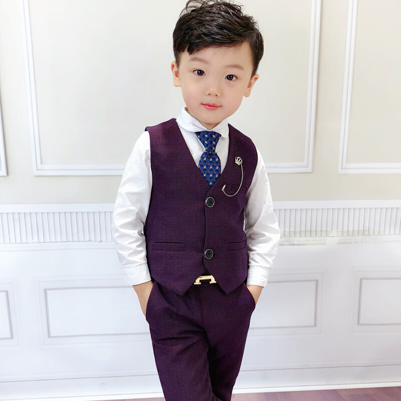 迪鲁奥diluao儿童礼服马甲套装男童西服中大童主持人服装男钢琴表演服