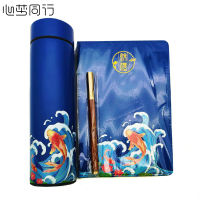 心梦同行304触屏显温保温杯热水杯+复古木笔+锦鲤笔记本礼盒 1698/套