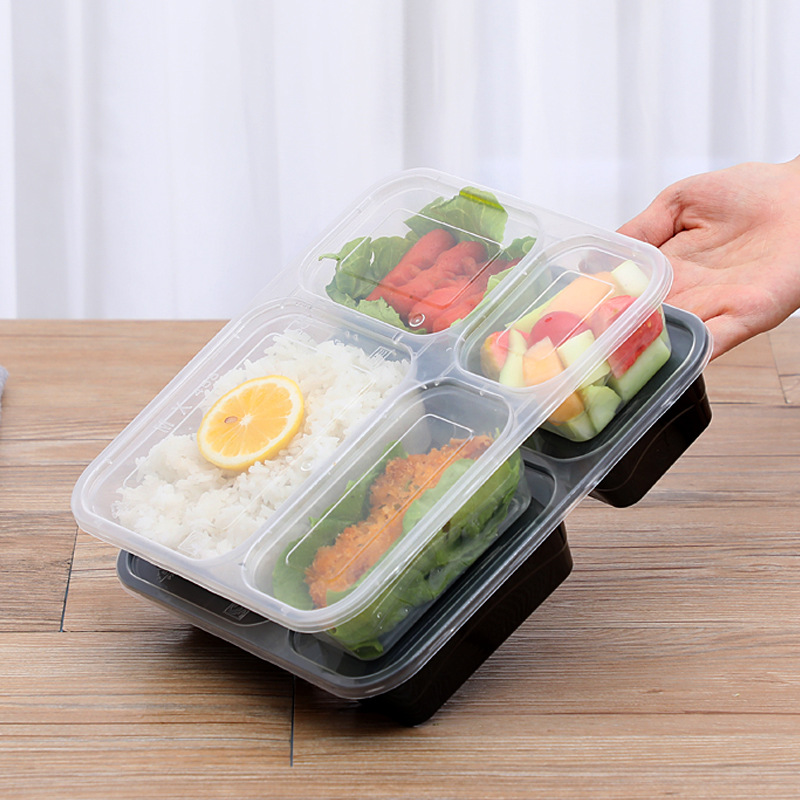 五方格一次性餐盒1000ml 100起订高清大图