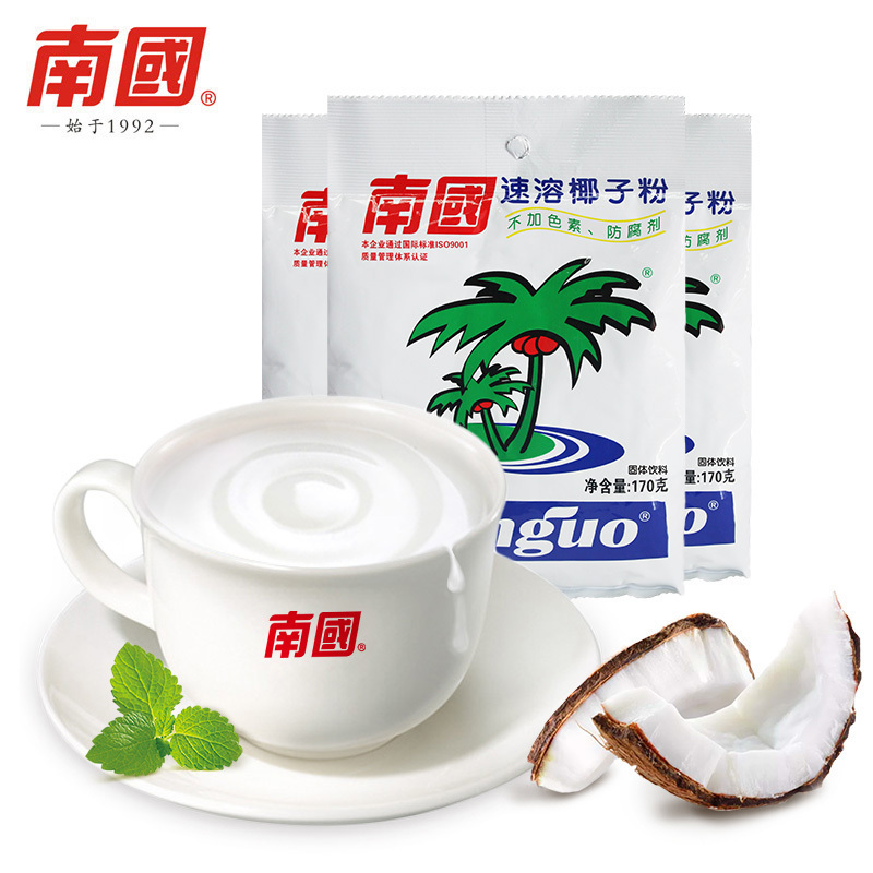 南国 海南特产年货速溶椰子粉170g*3袋 营养早餐代餐椰奶 椰汁浆