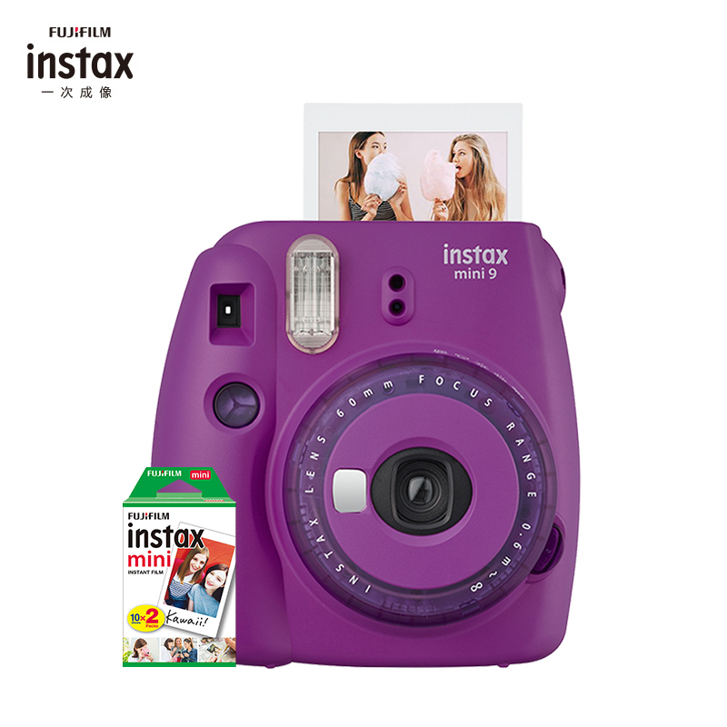 富士（FUJIFILM）INSTAX 一次成像相机 立拍立得 胶片相机 mini9葡萄紫果冻相机 套餐二（含20张相纸）