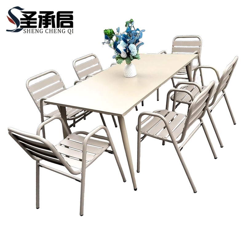 圣承启 户外桌椅 120长桌X6椅 套高清大图