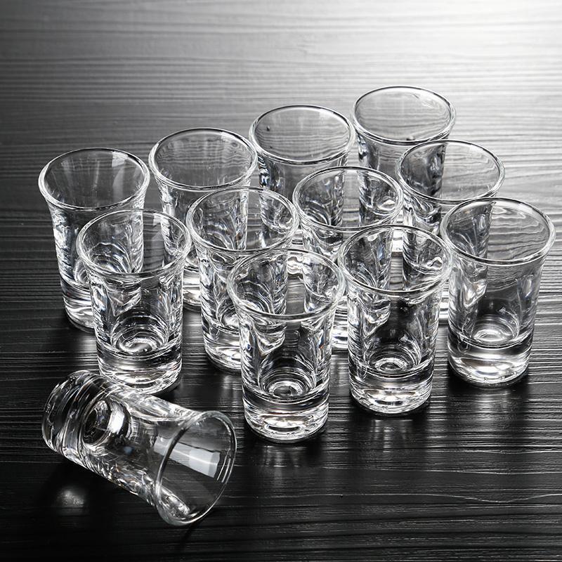 12只套装白酒杯3款可选玻璃酒杯烧酒杯杯子弹杯架子吞杯杯子-薄底款杯子12只不含架子
