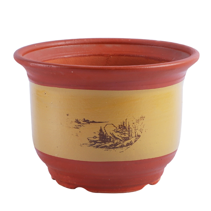 回固陶瓷花盆特大号紫砂花盆粗陶大口径陶土家用吸水盆景多肉兰花盆