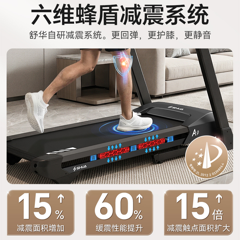 舒华(SHUA)跑步机A9家用室内可折叠智能减震爬坡运动健身器材T9119P-H5高清大图