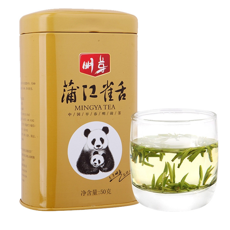 明芽雀舌绿茶四川蒲江明前翠芽春茶高山茶原产地罐装芽尖雀舌50g