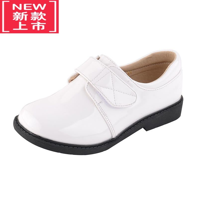 可莉允儿童皮鞋男生学院软底休闲礼仪演出模特T台走秀中小学生礼服白鞋运动休闲鞋图片