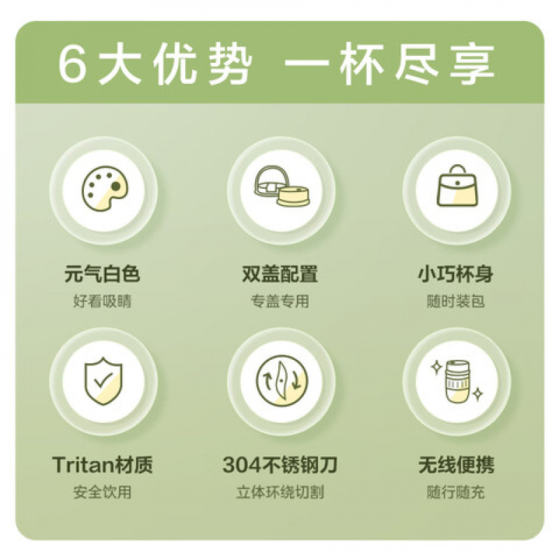 苏泊尔(SUPOR) JC880 充电随行 果汁机 50W(单位:个)白色高清大图