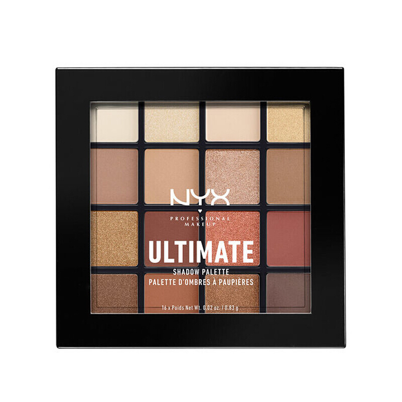 NYX 16色眼影盘珠光哑光暖色平价眼妆 03#warm neutrals#大地色眼影盘 美国进口