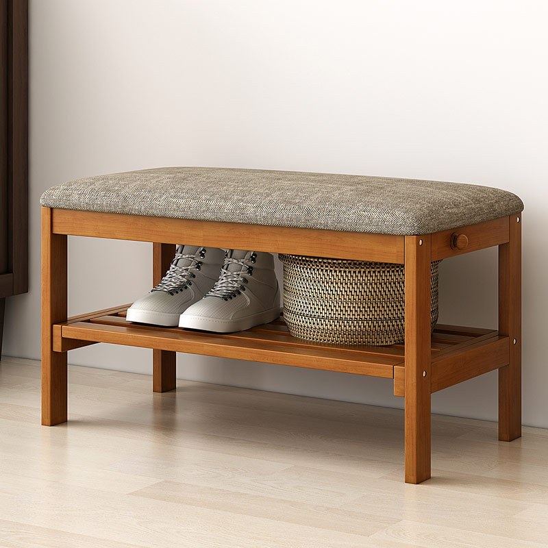 越茂换鞋凳实木简约现代门口穿鞋凳布艺沙发凳家用凳子脚凳鞋柜