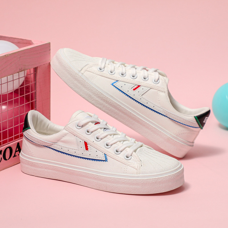 回力新款女鞋百搭厚底帆布女鞋运动休闲鞋小白鞋