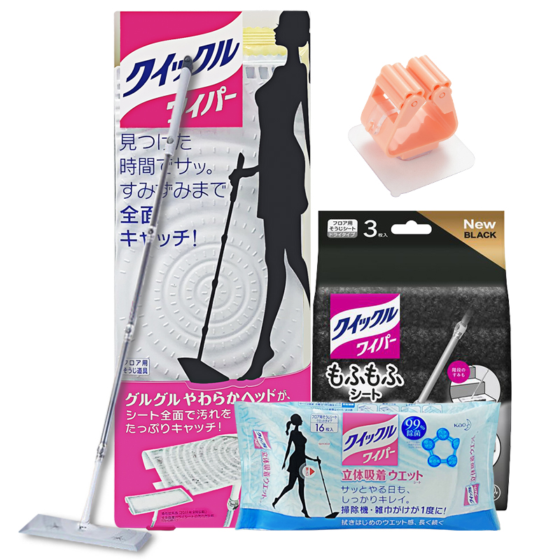 花王平板拖把组合拖布除尘除菌清洁立体吸附纸巾免手洗家用懒人拖日本进口高清大图