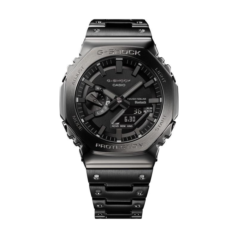 卡西欧(CASIO)男士石英表全金属表壳蓝牙智能光动能防水耐用运动手表