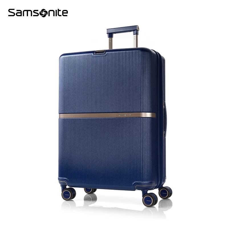新秀丽(Samsonite)流金箱 拉杆箱行李箱 铝质LOGO条时尚条纹旅行箱 大容量行李箱HH5 深蓝色 28英寸高清大图