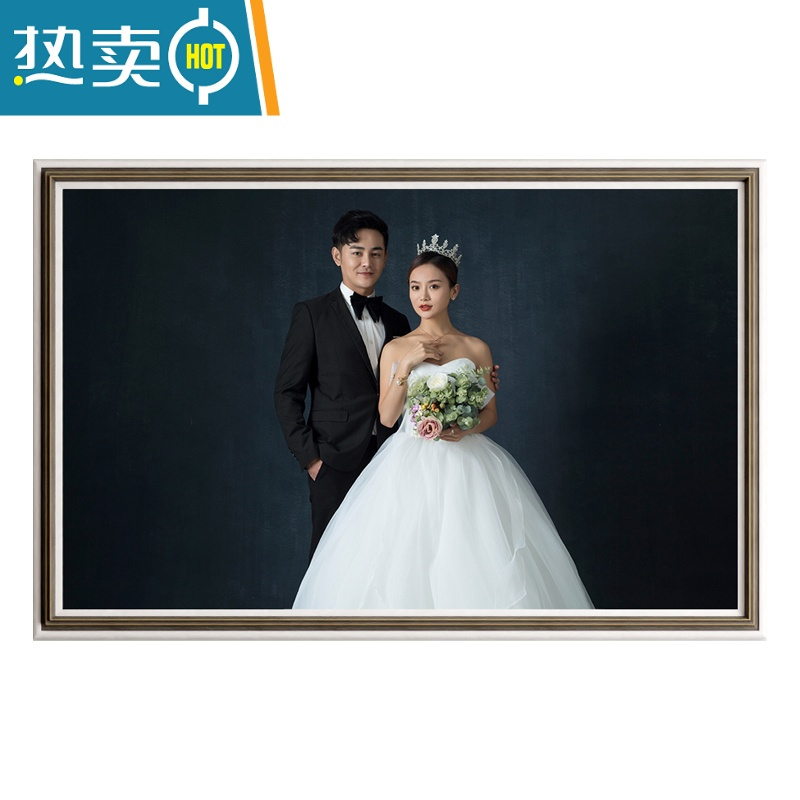 挂墙洗照片加全家福相片打印主结婚照挂画制作 香槟白 28寸(50*70cm