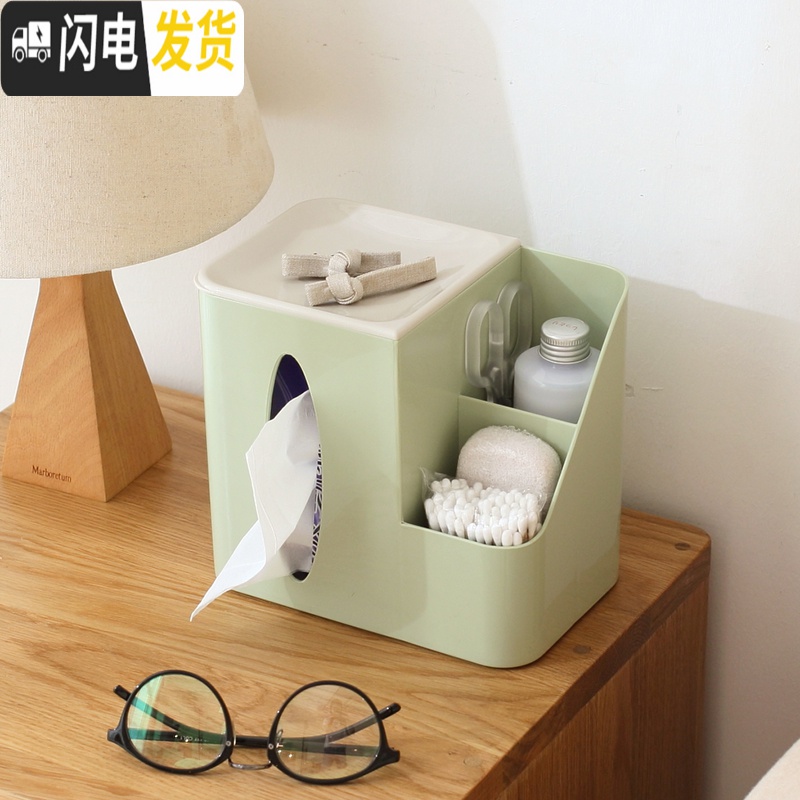 三维工匠创意客厅桌面纸巾盒多功能遥控器收纳盒茶几塑料抽纸盒家用卷纸筒高清大图