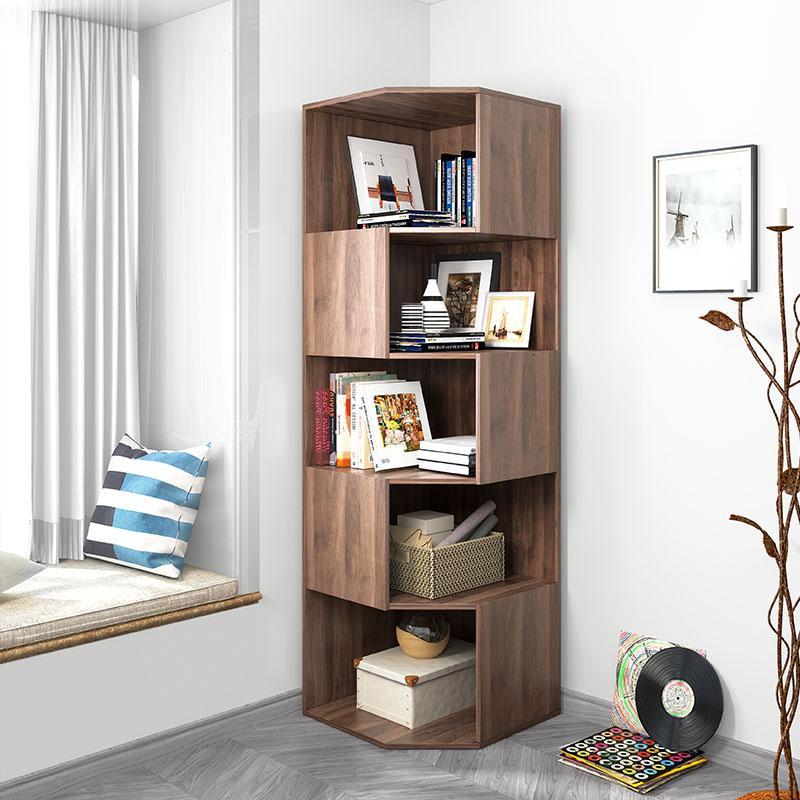 角柜北欧转角墙角三角柜客厅书架现代简约实木置物架储物柜