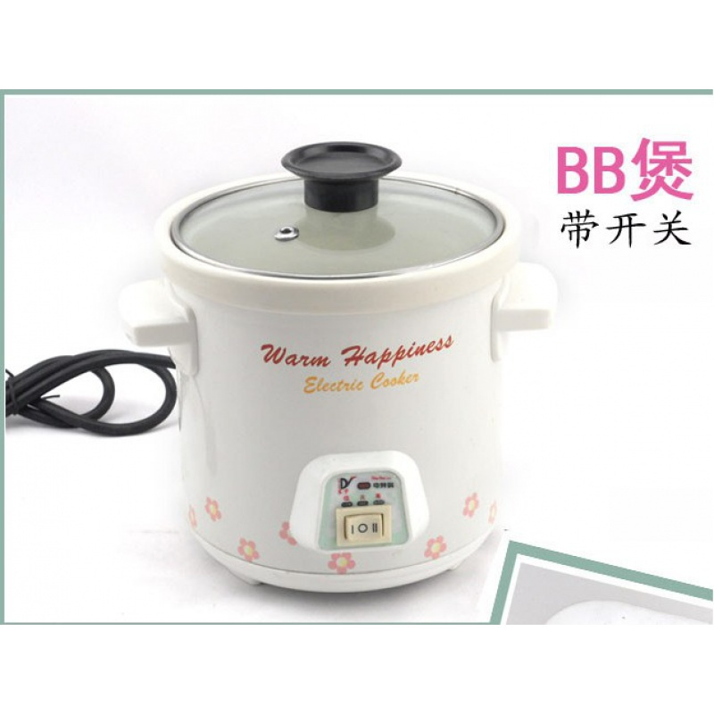 电炖锅迷你纳丽雅白瓷电炖盅紫砂煲汤煮粥锅BB煲0.5-4L 方圆尚品干式煲3L