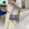 ins超火复古格子腋下包2020夏天韩版女斜挎包质感洋气百搭单肩包NEW LAKE女士单肩包