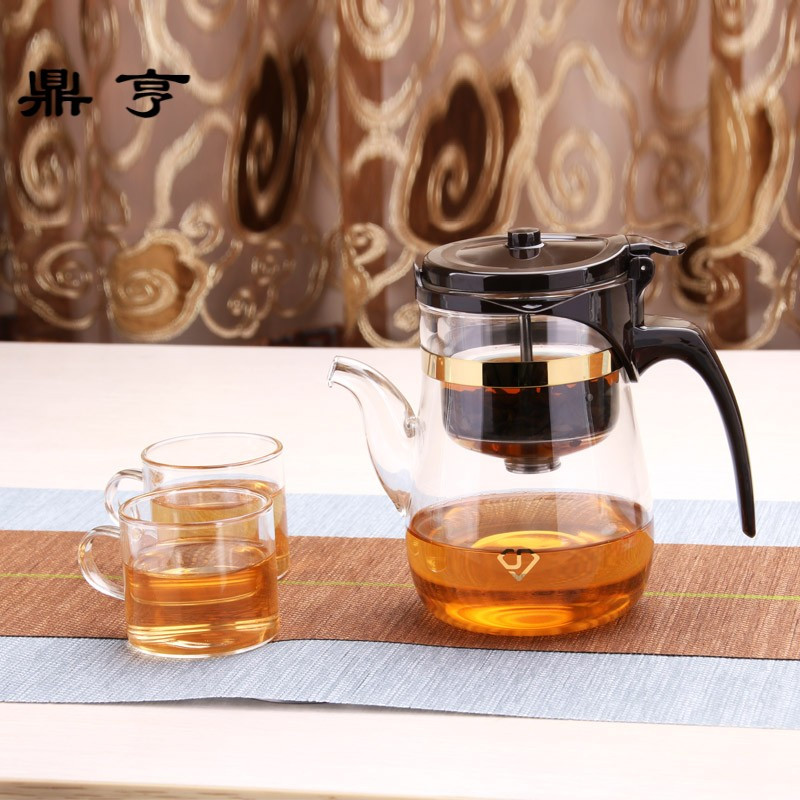 鼎亨玻璃内胆飘逸杯加厚泡茶壶家用冲茶器茶水分离杯玻璃茶壶茶具