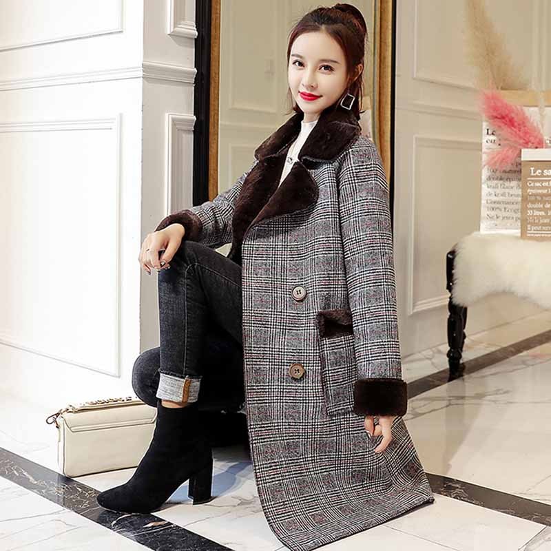2017年新款女装 2018冬装厚泥子衣服中长款韩版离子毛呢外套大衣