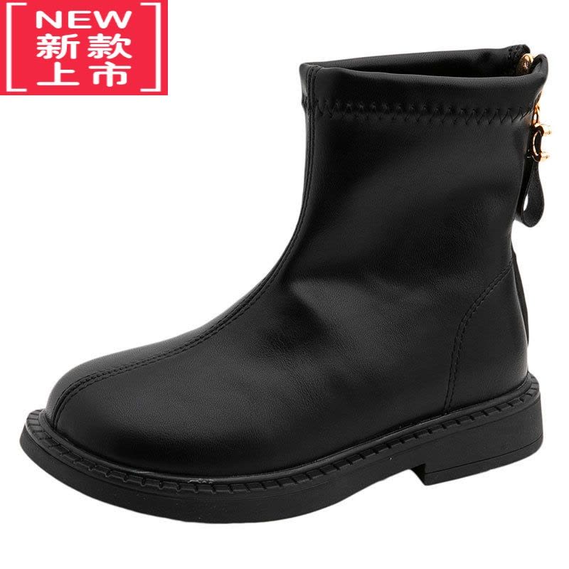 可莉允儿童马丁靴2021冬季新款女童靴子加绒二棉短靴皮靴公主鞋英伦风潮图片