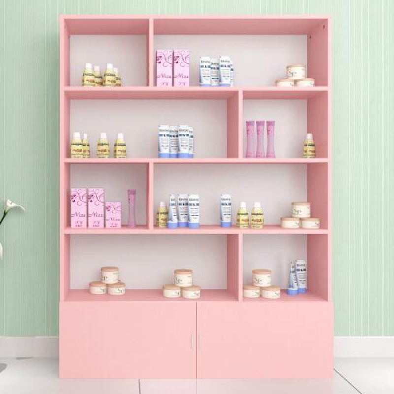 化妆品展示柜家用小型货柜美甲店柜子陈列架院产品货架展示架_3 颜色留言，默认发白色