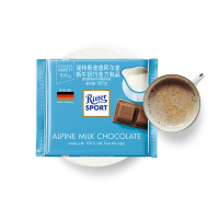 瑞特斯波德RitterSport阿尔卑斯牛奶巧克力100g/块 德国进口巧克力办公休闲零食婚庆喜糖送女友