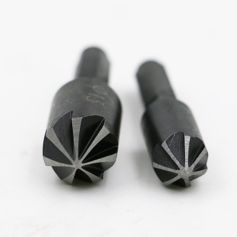 2支套碳钢七刃倒角刀打孔钻头 木工开孔钻孔定位木板倒角刀磨边器 2支