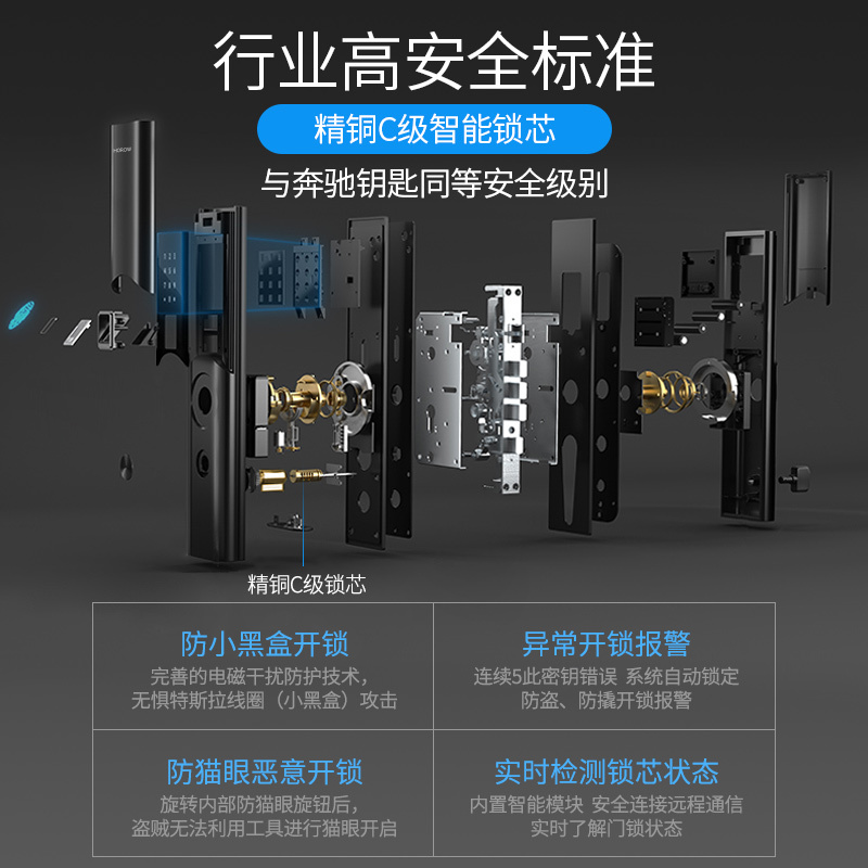 HOROW希箭卫浴H1指纹锁家用防盗门智能锁指纹密码锁