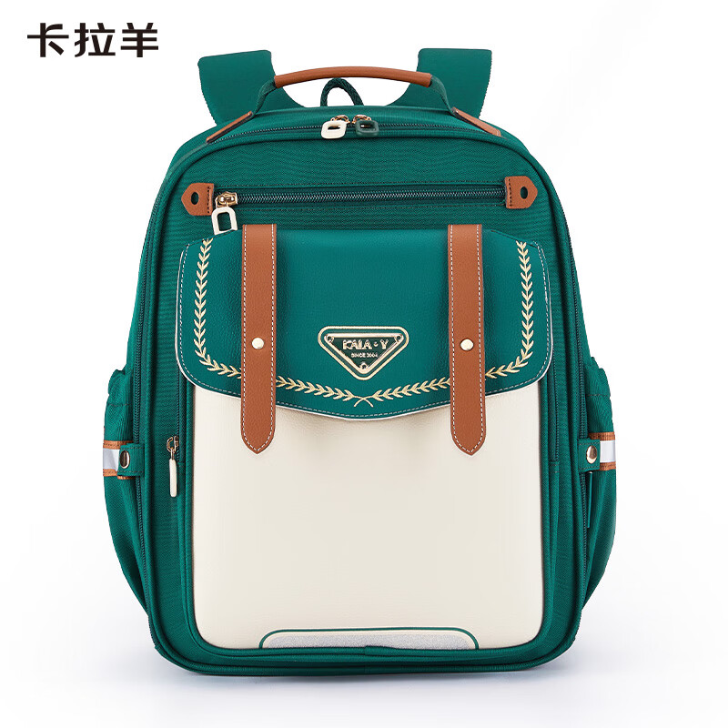 KALA·Y 小学生云朵书包轻便减负防下坠双肩包大容量背包 CX2720 墨绿 20L 1个高清大图