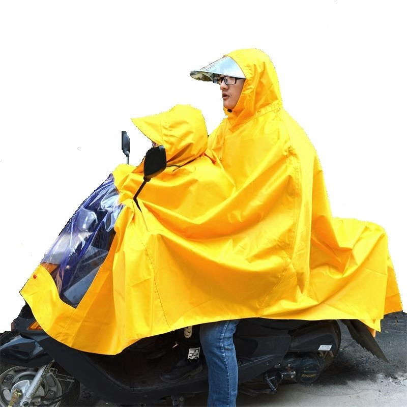 母子雨衣电动自行车加厚加肥单双人雨披面罩款摩托车三人雨衣