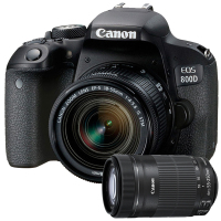 佳能(Canon) EOS 800D (18-55mm+55-250mm) 数码单反相机 双镜头套装 约2420万像素