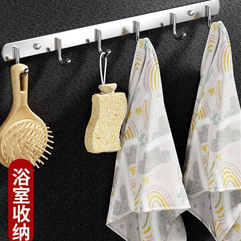 小窝厘 不锈钢连排挂钩可打孔 8钩-1个装高清大图
