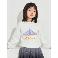 [2件2折价:39]米喜迪mecity童装冬新款女童洋气珠片加厚保暖套头卫衣