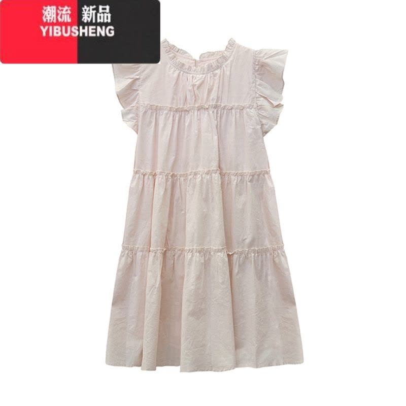 YIBUSHENG粉色小飞袖连衣裙女季2024新款奶系穿搭甜美初恋小个子娃娃裙子图片