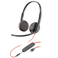 缤特力(Plantronics)C3225 USB-C双耳降噪耳机HIFI商务电话耳麦
